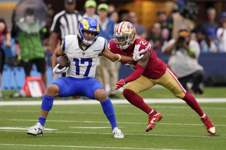 Rams wide receiver Puka Nacua sets NFL single-game rookie record with 15 catches in loss to 49ers