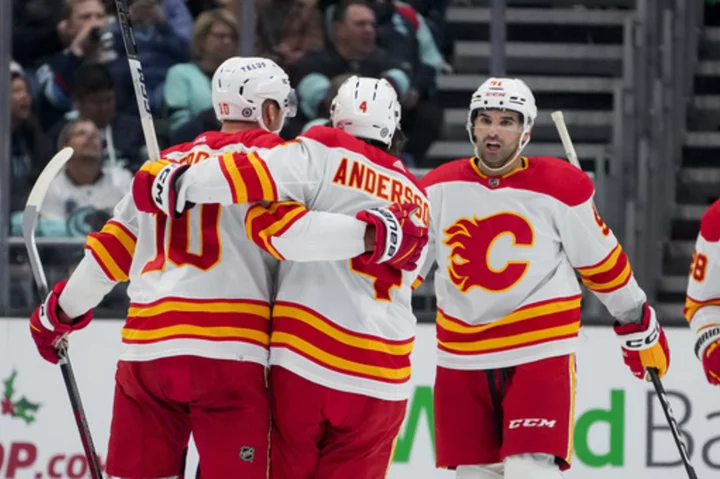 Rasmus Andersson's overtime goal lifts Flames to 4-3 win over Kraken