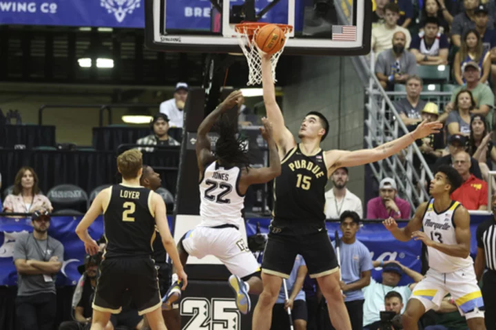 Zach Edey leads No. 2 Purdue over No. 4 Marquette 78-75 in Maui Invitational championship game