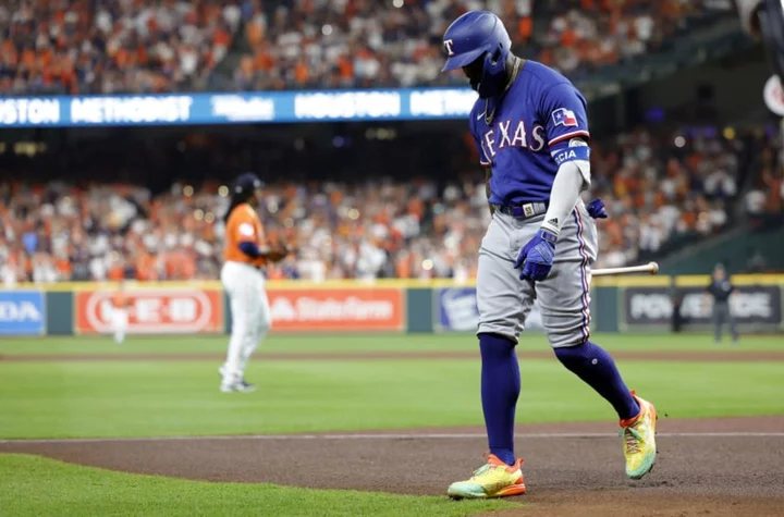 Astros fans let Adolis Garcia hear it during first at-bat of Game 6