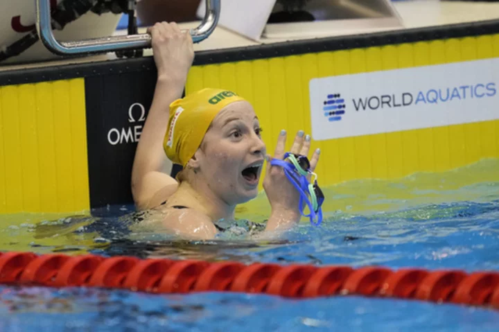 Mollie O'Callaghan of Australia sets world record in women's 200-meter freestyle