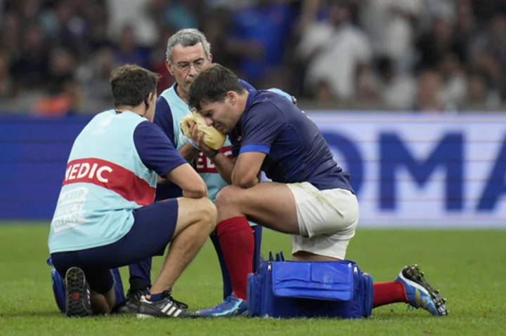 Slippery stairs, spider bite, tackles and bad luck knock out players at the Rugby World Cup