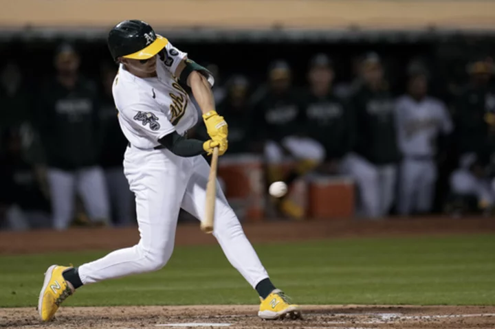 Gelof hits 2-run double, Ruiz 2-run homer to help A's pound new-look Angels 9-2