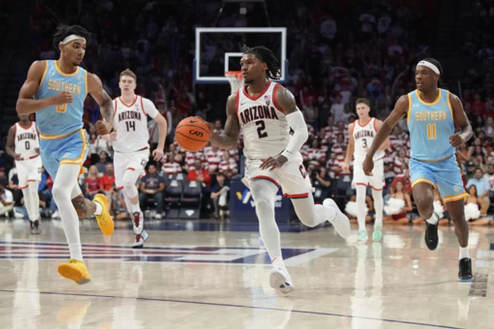 Keshad Johnson helps No. 3 Arizona beat Southern 97-59 after slow start