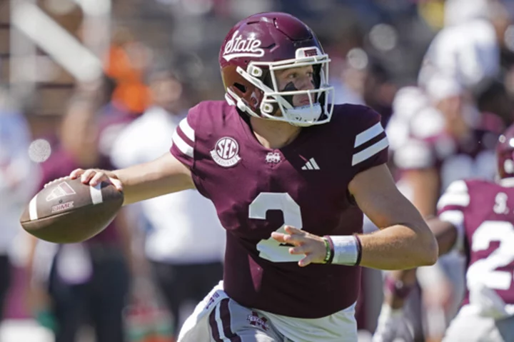 Rogers throws 3 TD passes before injury, Mississippi State tops Western Michigan 41-28