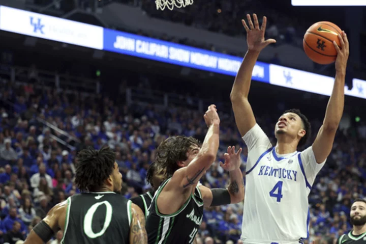 D.J. Wagner scores 28, No. 16 Kentucky routs Marshall 118-82 for most points under John Calipari