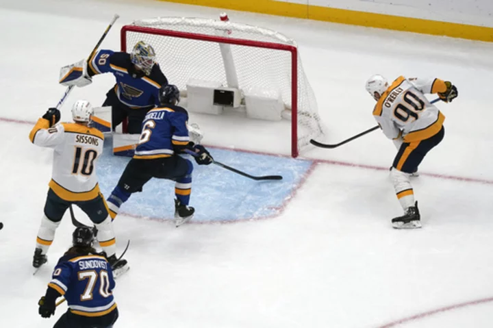 O'Reilly scores in return to St. Louis, Predators beat Blues 8-3