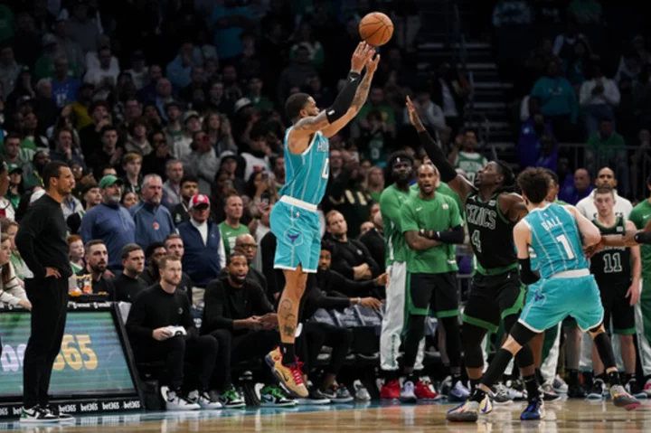 Miles Bridges' 3-pointer with 6.6 seconds left in OT helps Hornets beat Celtics; Tatum scores 45