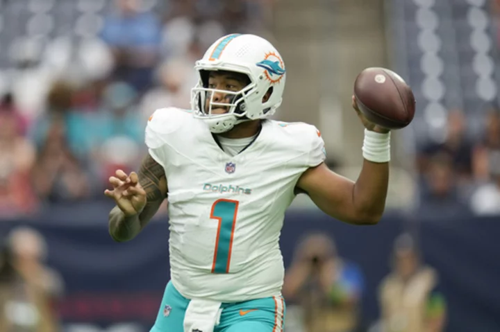 Tagovailoa leads TD drive in preseason debut to help Dolphins over Texans 28-3