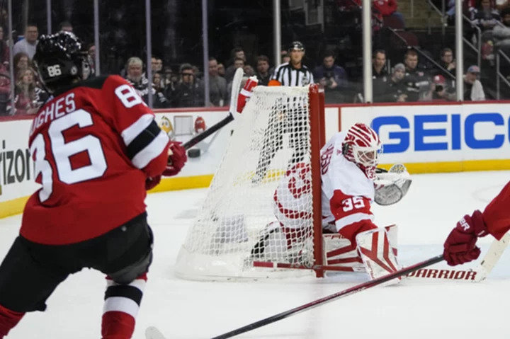 Hamilton scores winner, Jack Hughes adds two as Devils down Red Wings 4-3