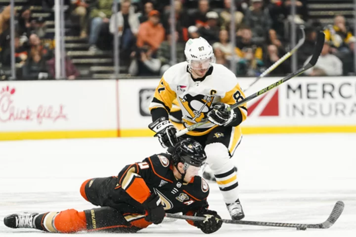 Tristan Jarry injured, Magnus Hellberg finishes shutout in Penguins' 2-0 win over Ducks