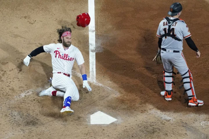 Harper races for inside-the-park HR, Nola works 7 strong innings as Phillies beat Giants 10-4