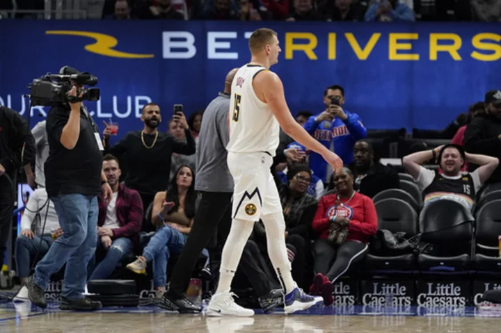 Reggie Jackson leads Nuggets past Pistons for 107-103 win after Nikola Jokic ejected