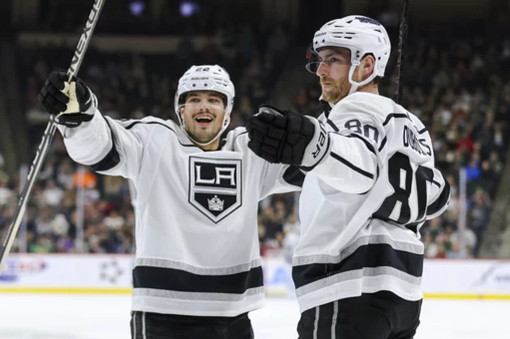 Dubois scores twice within 12 seconds; Kings beat Wild 7-3