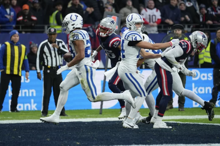 Jonathan Taylor runs for early TD and Colts hold off Patriots 10-6 in Germany