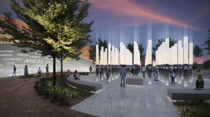 Design for Las Vegas Strip mass shooting memorial features a garden path and 58 beams of light