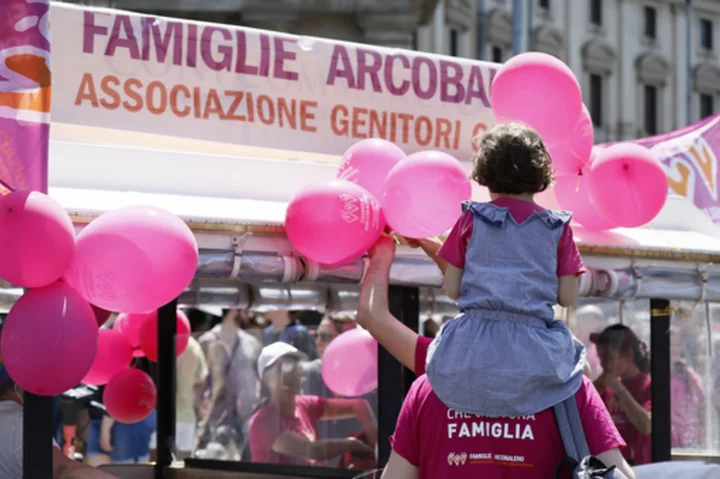 Rome holds LGBTQ+ Pride parade amid backdrop of Meloni government crackdown on surrogate births