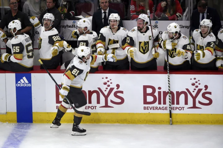 Undefeated Golden Knights beat Bedard and the Blackhawks 5-3