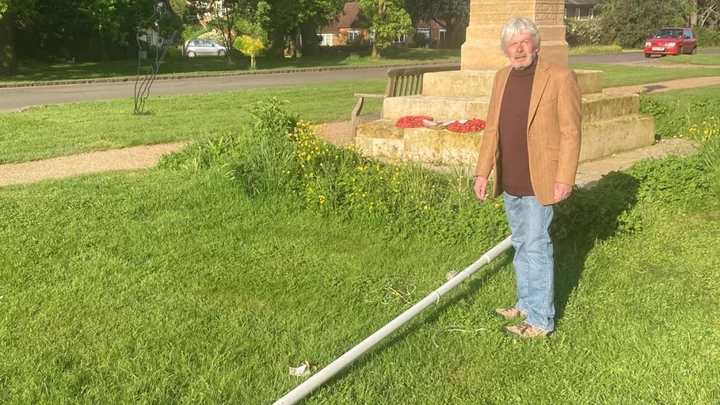 Flagpole bearing Ukrainian flag cut down in village