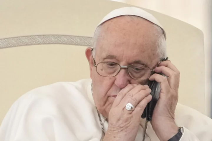 Pope takes cellphone call during general audience, meets with clergy abuse survivors